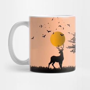 sunset deer Mug